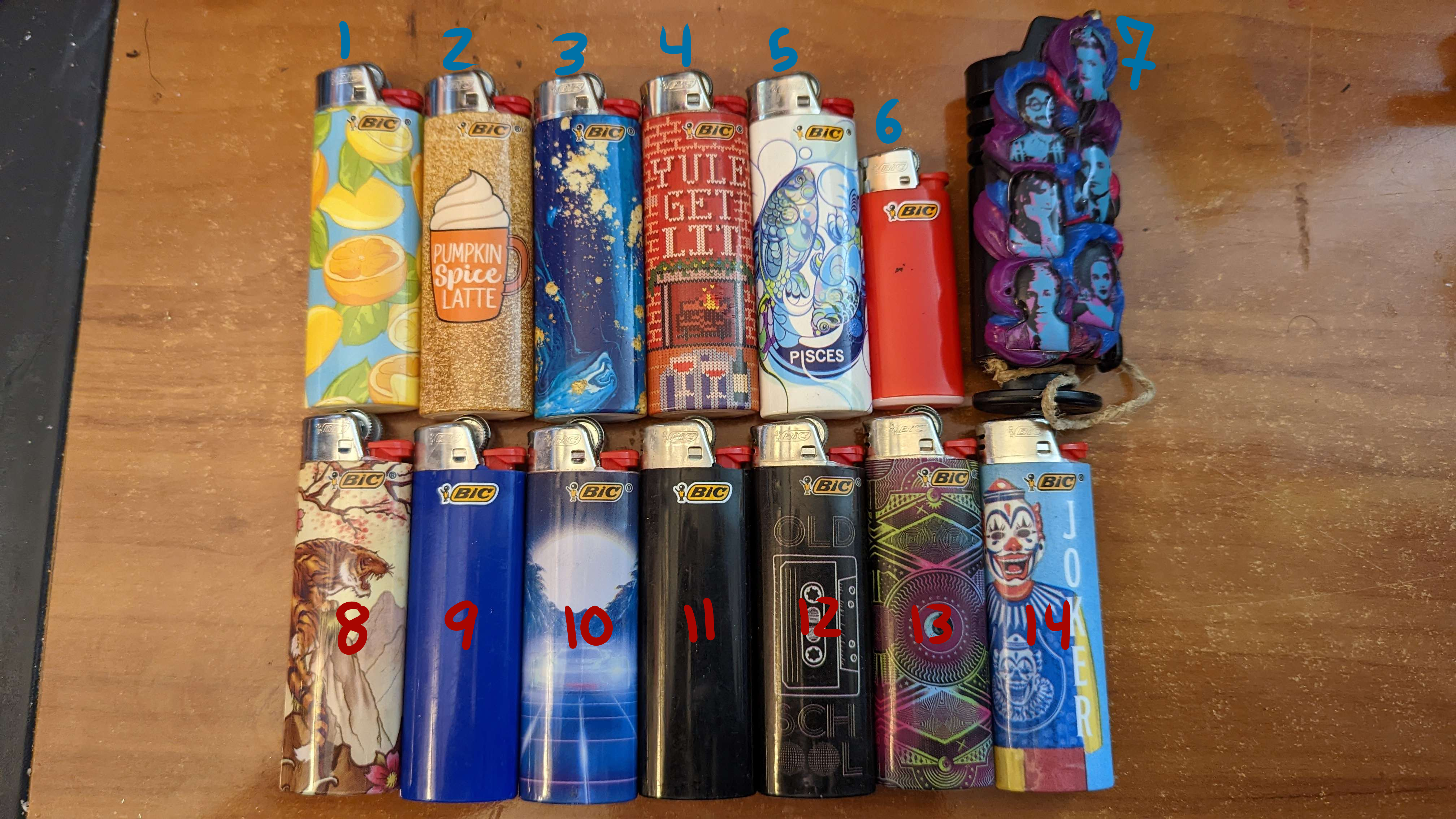 All but two of my bic lighters